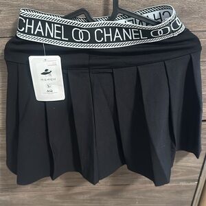 Black Mini Skirt with Logo Waistband size L